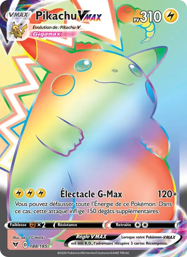 Carte Pokémon Pikachu VMAX #188 — Voltage Éclatant