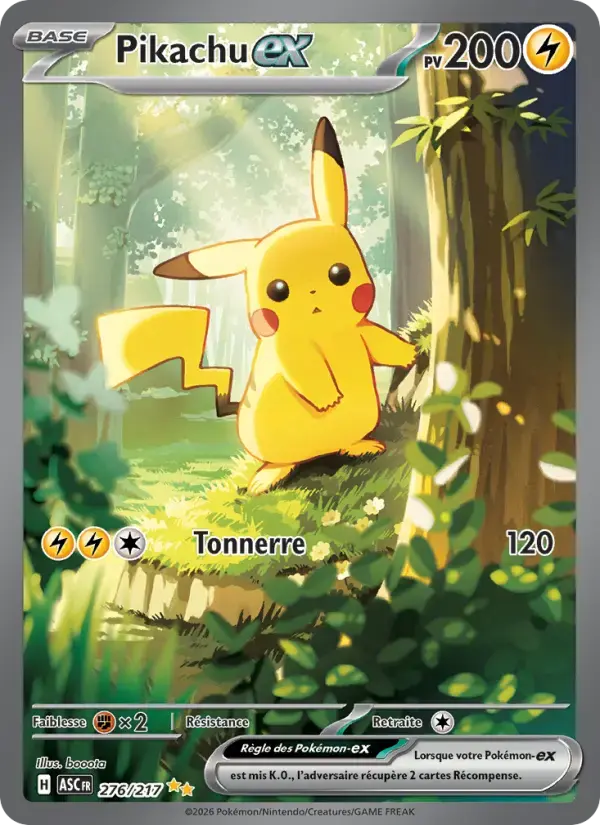 Carte Pokémon Pikachu-ex #276 — Héros Transcendants