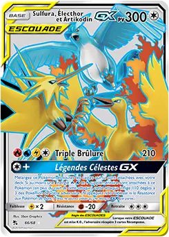 Carte Pokémon Sulfura, Électhor et Artikodin-GX #66 — Destinées Occultes
