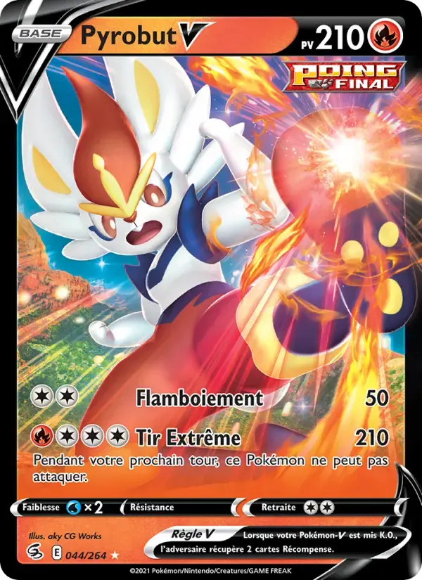 Carte Pokémon Pyrobut V #44 — Poing de Fusion
