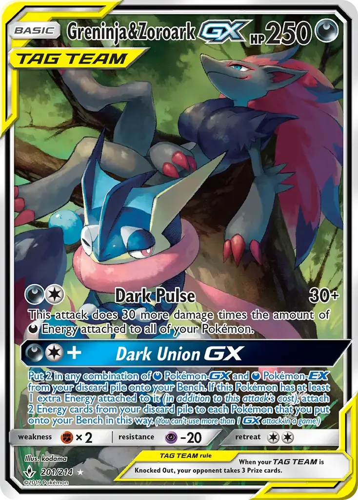 Greninja & Zoroark GX #201 — Unbroken Bonds