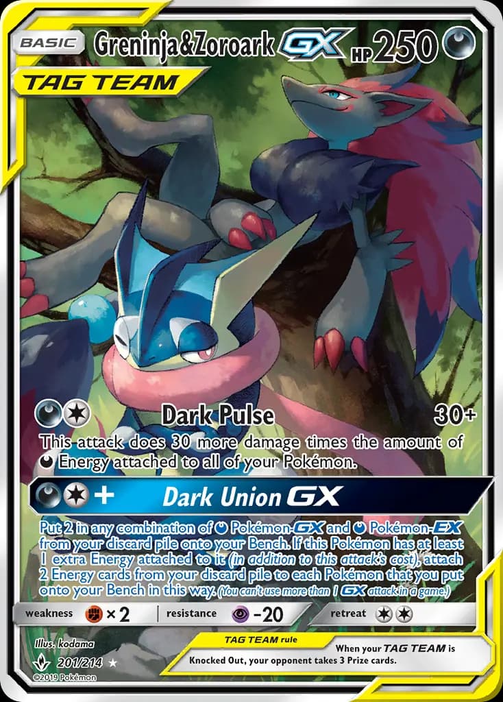 Greninja & Zoroark GX #201 — Unbroken Bonds