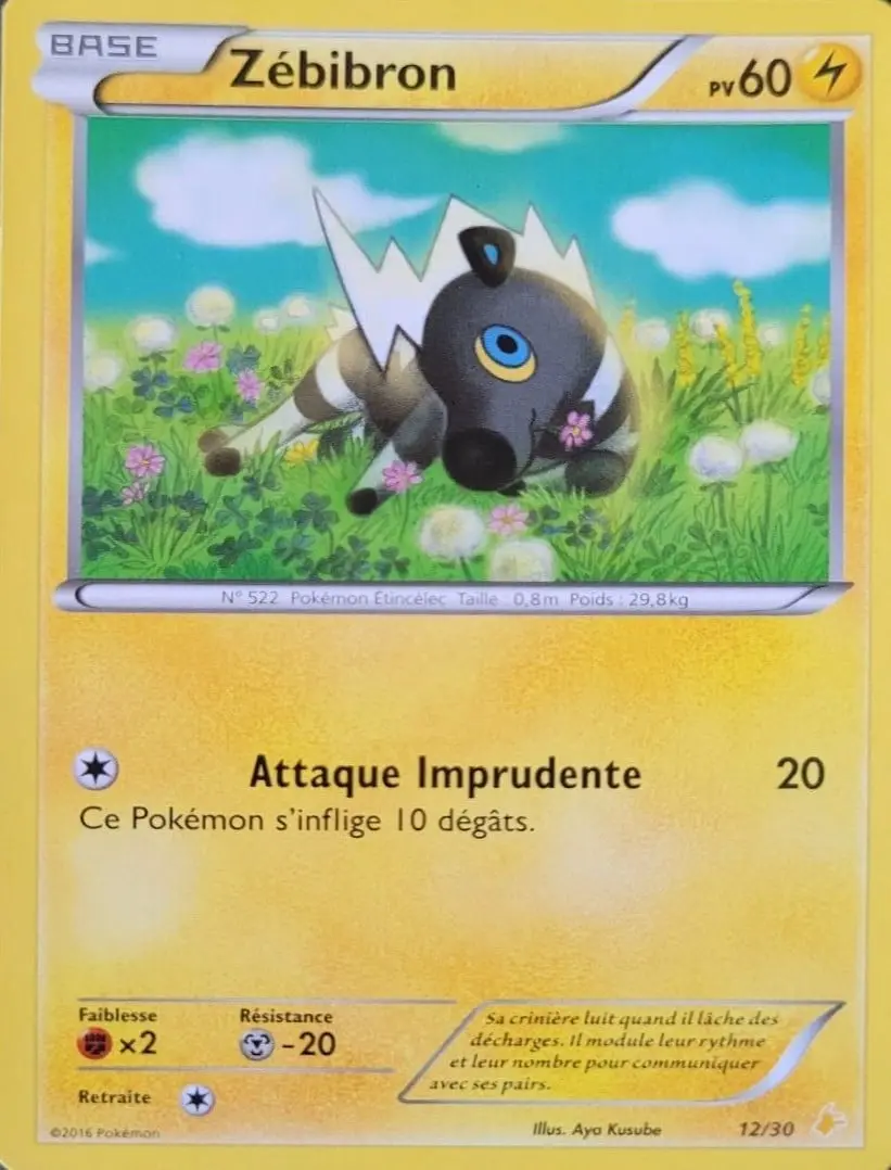 Carte Pokémon Zébibron #12 — Kit du Dresseur XY (Pikachu Catcheur)