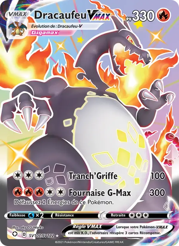 Carte Pokémon Dracaufeu VMAX #SV107 — Destinées Radieuses