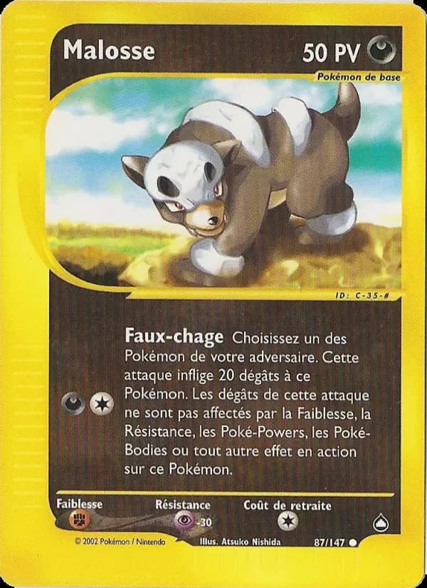 Carte Pokémon Malosse #87 — Aquapolis