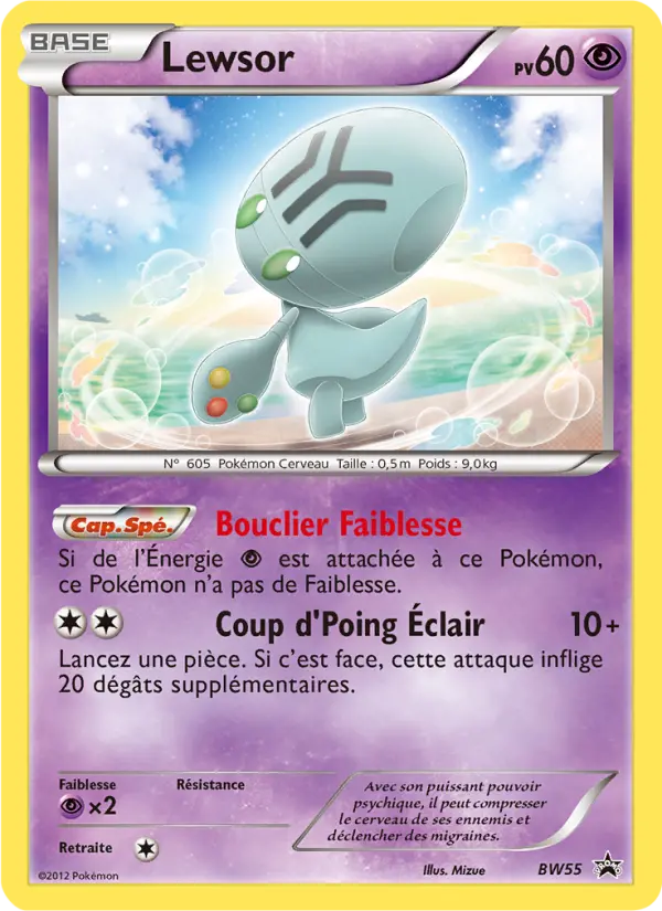 Carte Pokémon Lewsor #BW55 — Promos Noir et Blanc