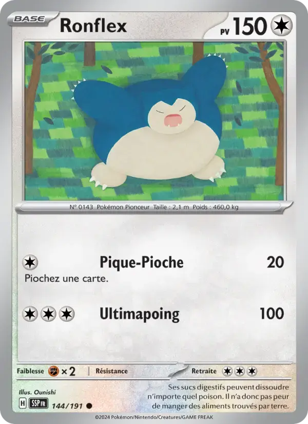 Carte Pokémon Ronflex #144 — Étincelles Déferlantes