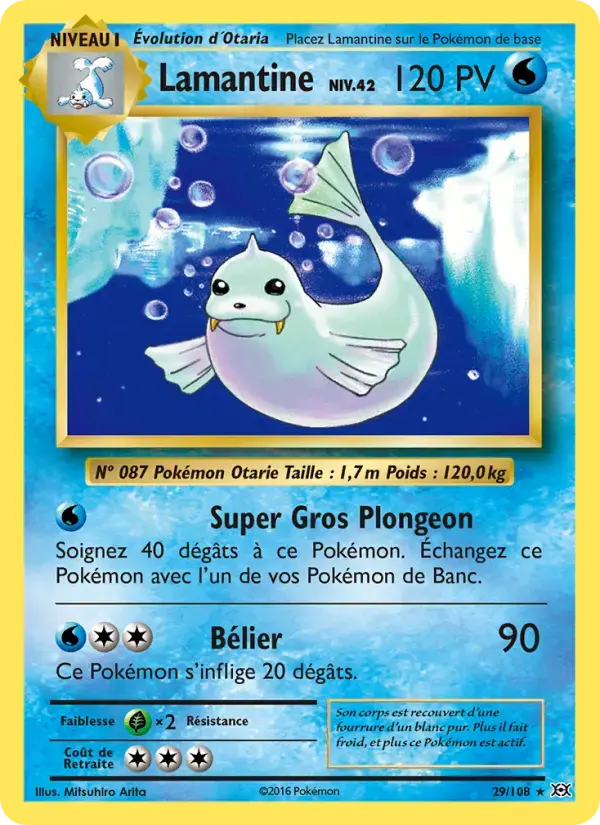 Carte Pokémon Lamantine #29 — Évolutions XY