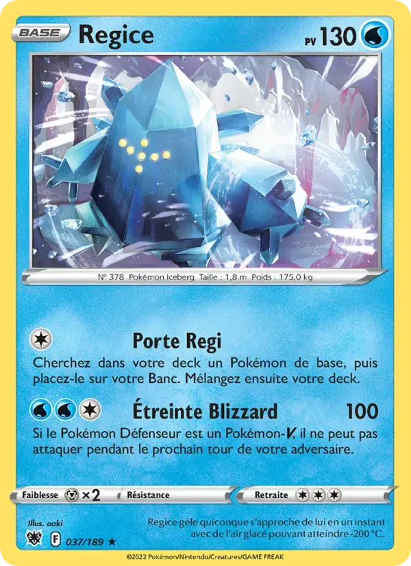 Carte Pokémon Regice #037 — Astres Radieux