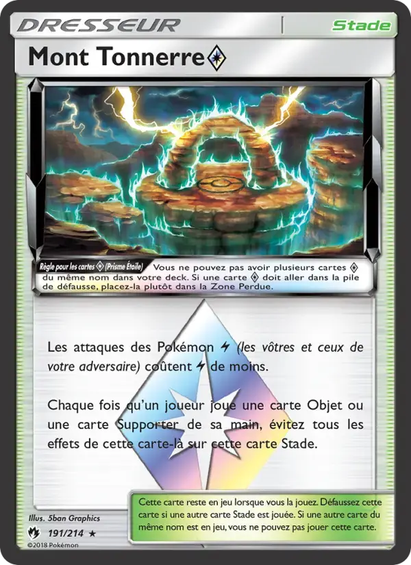 Carte Pokémon Mont Tonnerre ◇ #191 — Tonnerre Perdu
