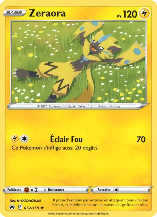 Carte Pokémon Zeraora #052 — Zénith Suprême