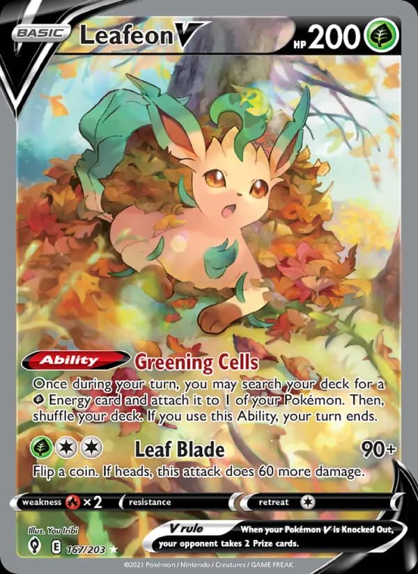 Leafeon V #167 — Evolving Skies