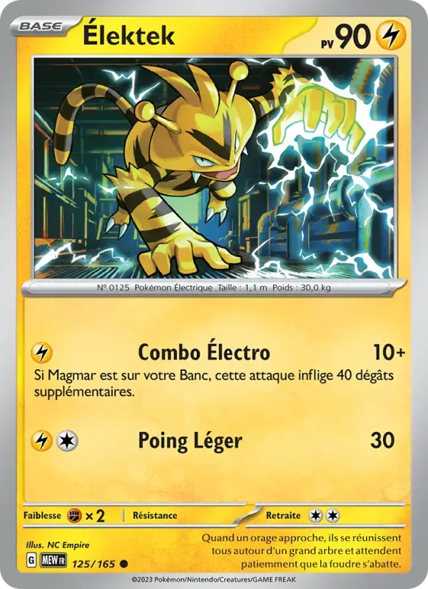 Carte Pokémon Élektek #125 — Pokémon 151
