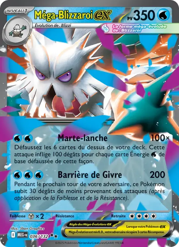 Carte Pokémon Méga-Blizzaroi-ex #036 — Méga-Évolution