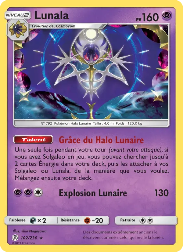 Carte Pokémon Lunala #102 — Éclipse Cosmique