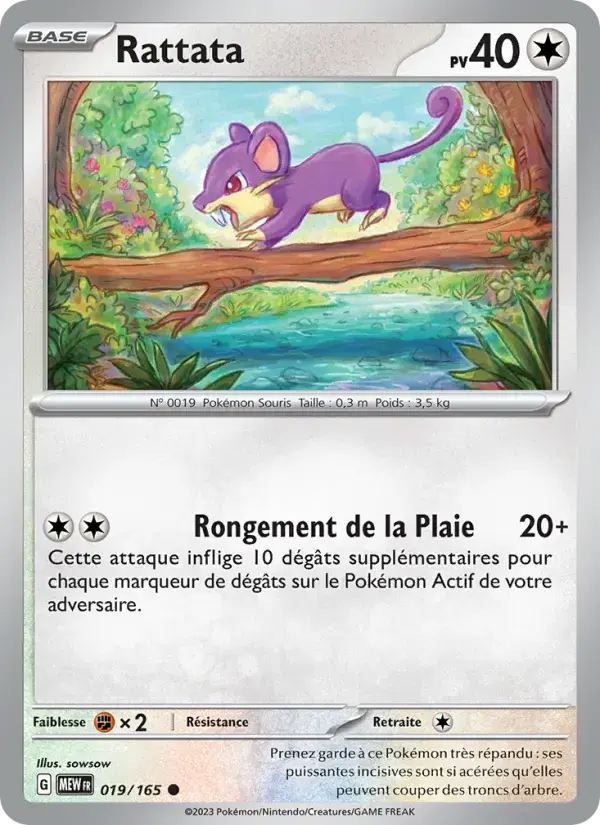 Carte Pokémon Rattata #019 — Pokémon 151