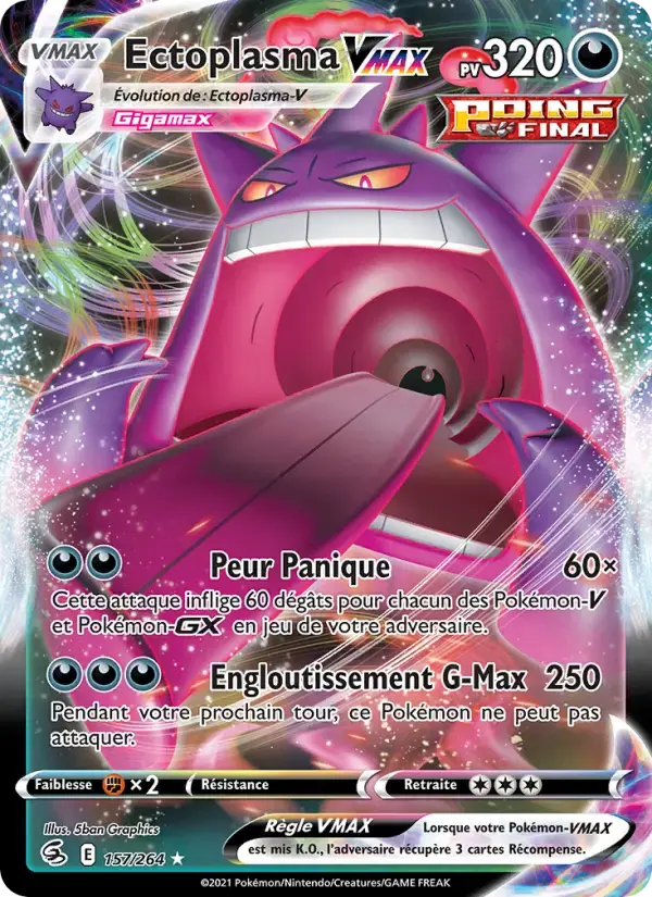 Carte Pokémon Ectoplasma VMAX #157 — Poing de Fusion