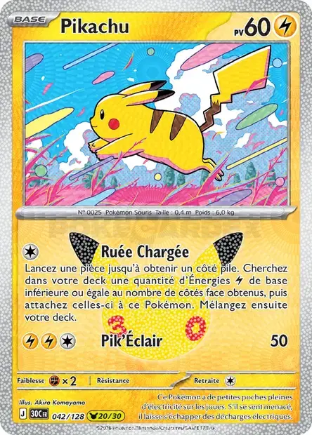 Carte Pokémon Pikachu #042 — 30ᵉ Anniversaire