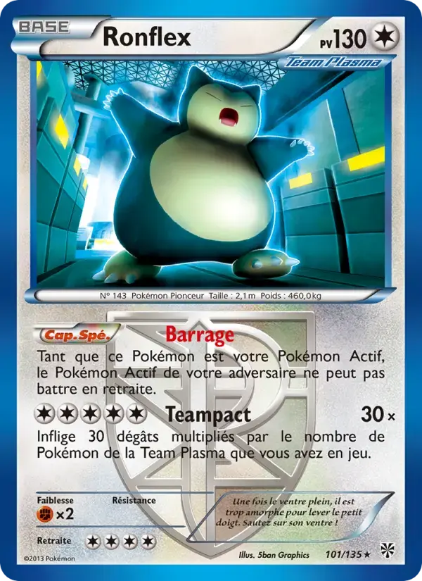 Carte Pokémon Ronflex #101 — Tempête Plasma