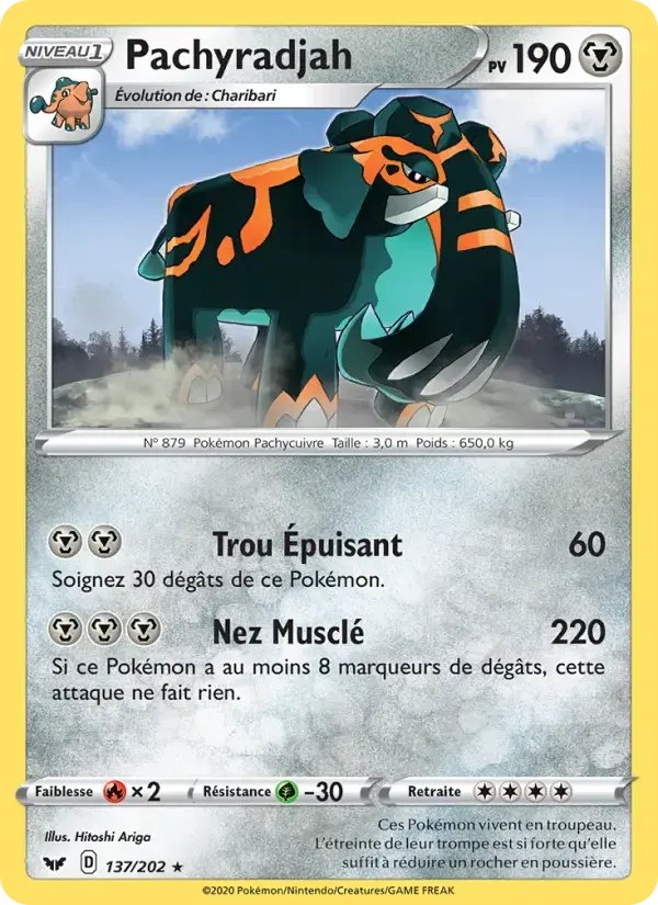 Carte Pokémon Pachyradjah #137 — Épée et Bouclier
