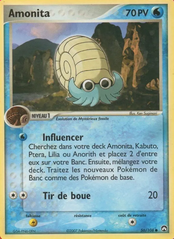 Carte Pokémon Amonita #56 — Gardiens du Pouvoir