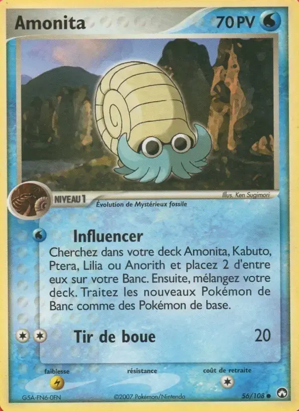Carte Pokémon Amonita #56 — Gardiens du Pouvoir
