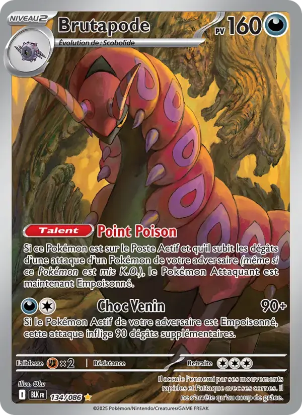 Carte Pokémon Brutapode #134 — Foudre Noire