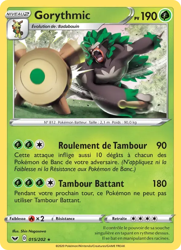Carte Pokémon Gorythmic #15 — Épée et Bouclier