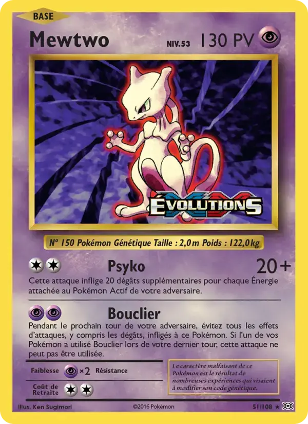 Carte Pokémon Mewtwo #51 — Évolutions XY