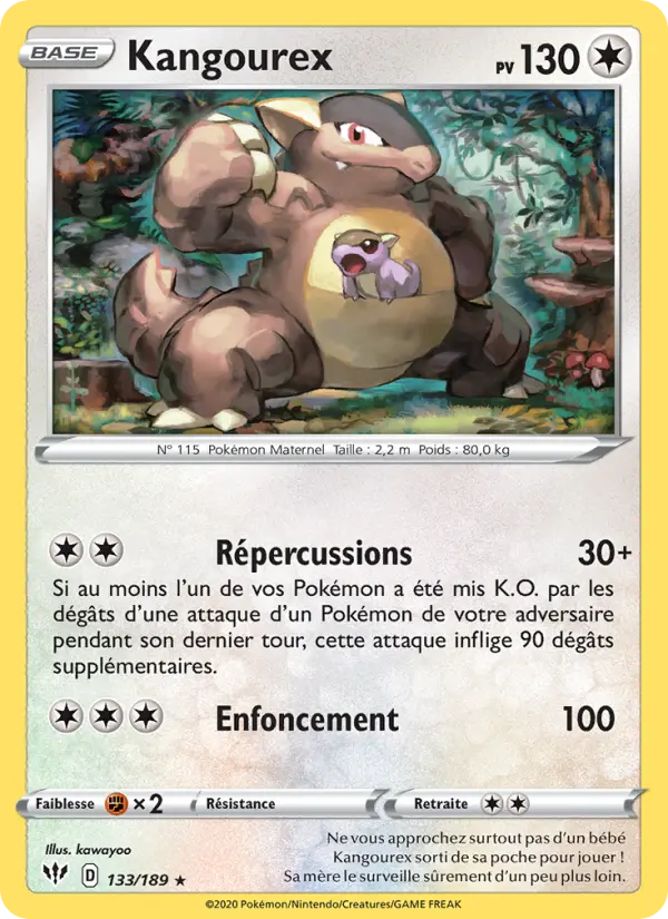 Carte Pokémon Kangourex #133 — Ténèbres Embrasées