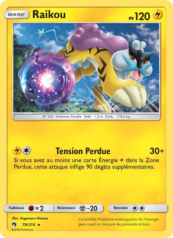 Carte Pokémon Raikou #79 — Tonnerre Perdu
