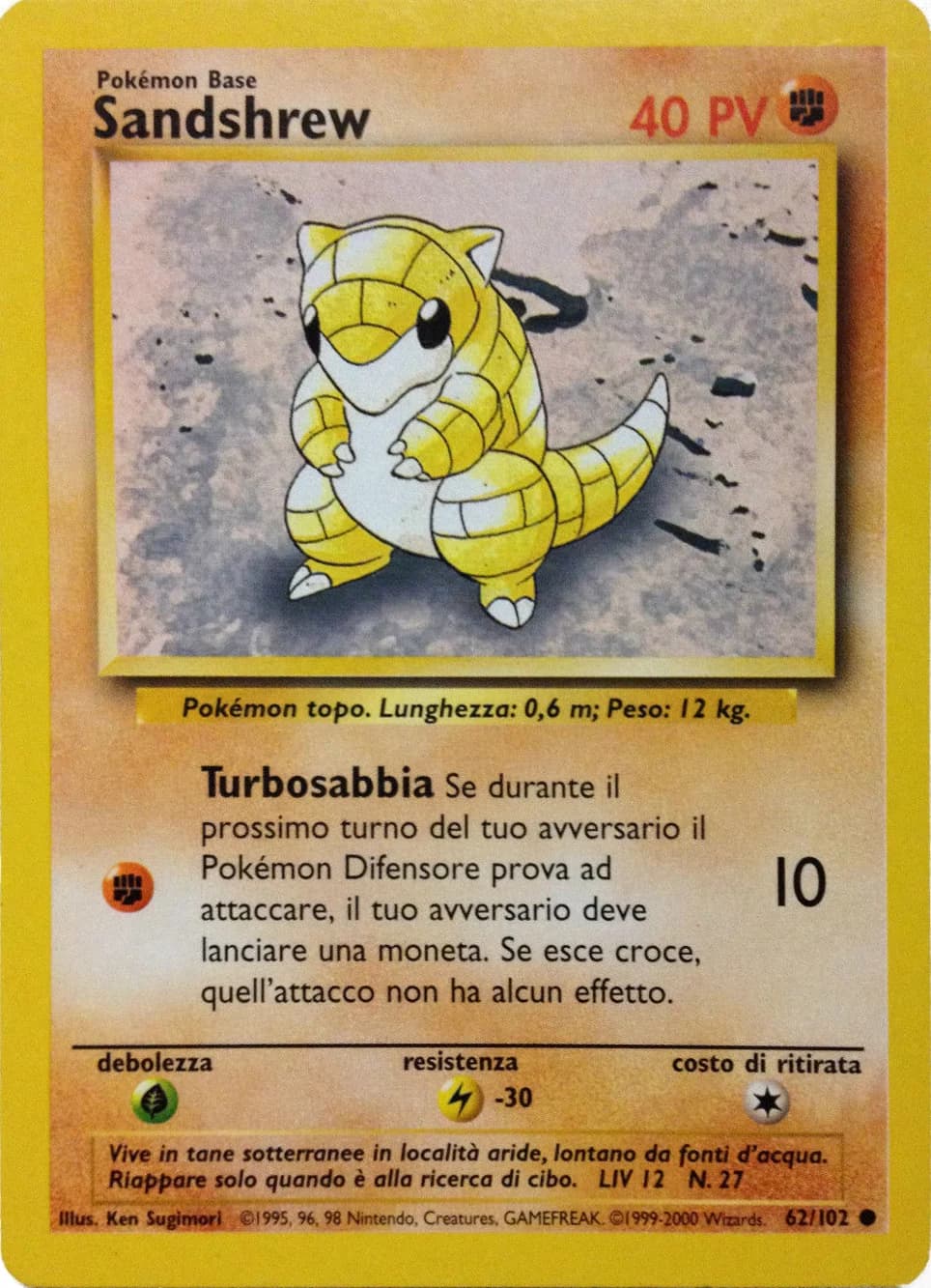 Carte Pokémon Sabelette #62 — Set de Base