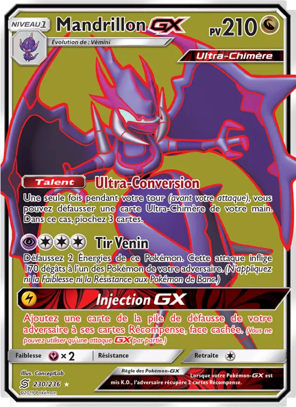 Carte Pokémon Mandrillon GX #230 — Harmonie des Esprits