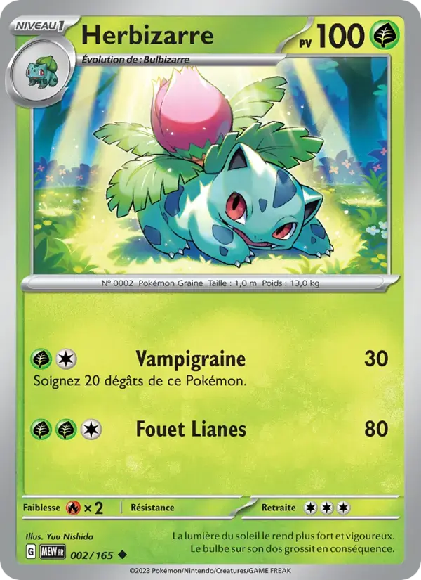 Carte Pokémon Herbizarre #002 — Pokémon 151