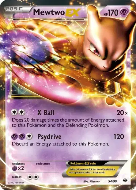 Carte Pokémon Mewtwo-EX #54/99 — Jumbo