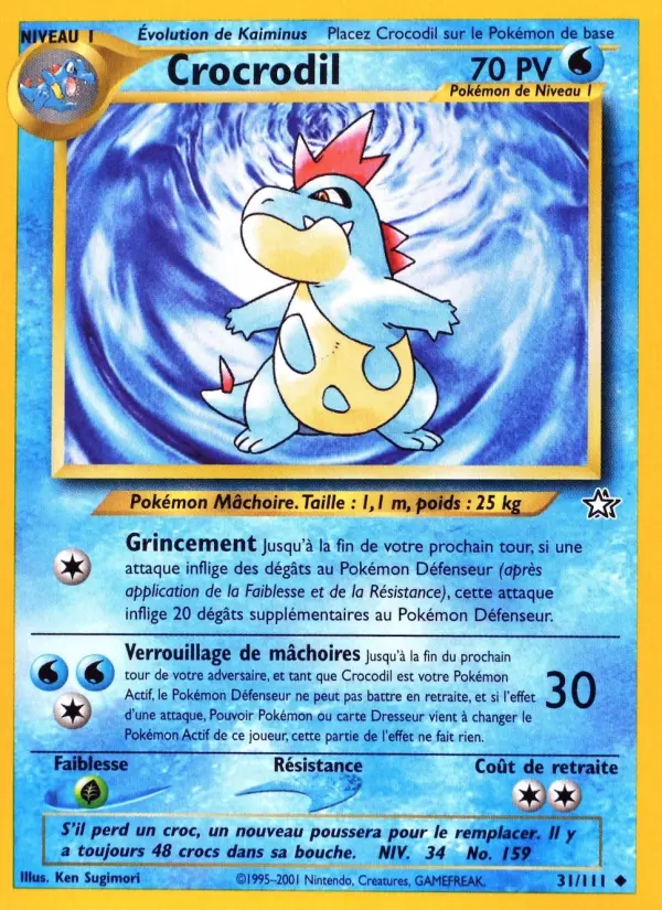 Carte Pokémon Crocrodil #31 — Neo Genesis