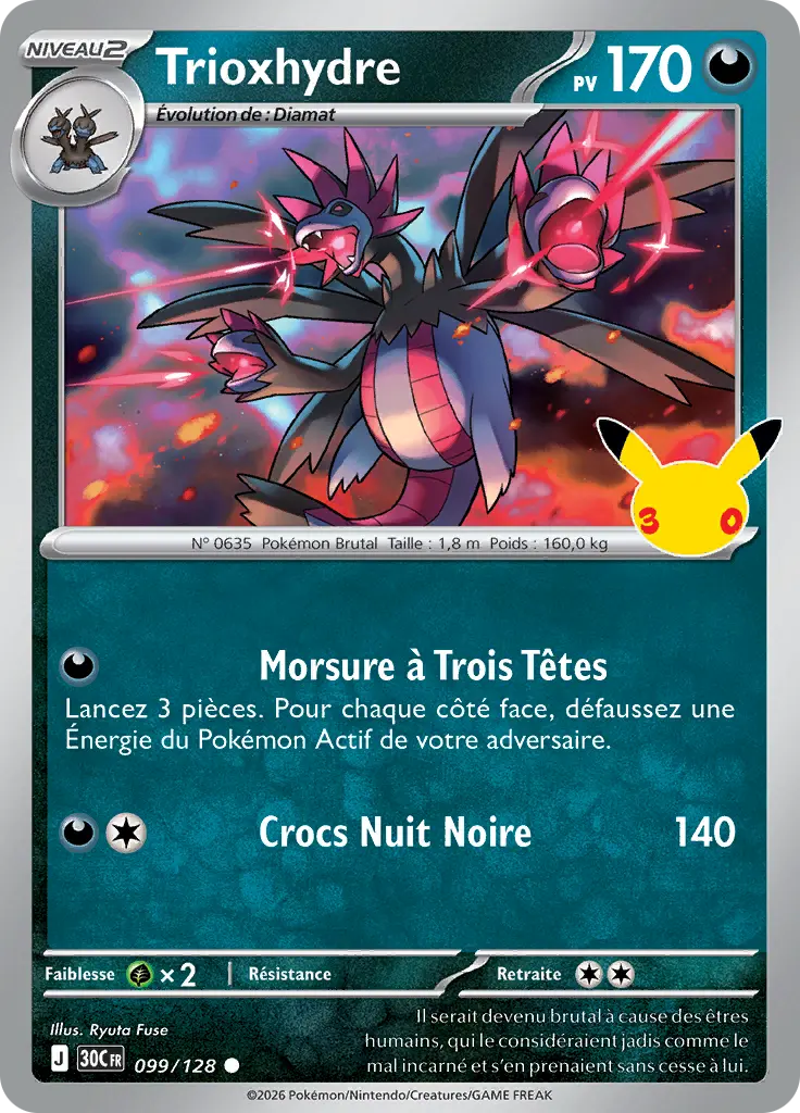 Carte Pokémon Trioxhydre #099 — 30ᵉ Anniversaire