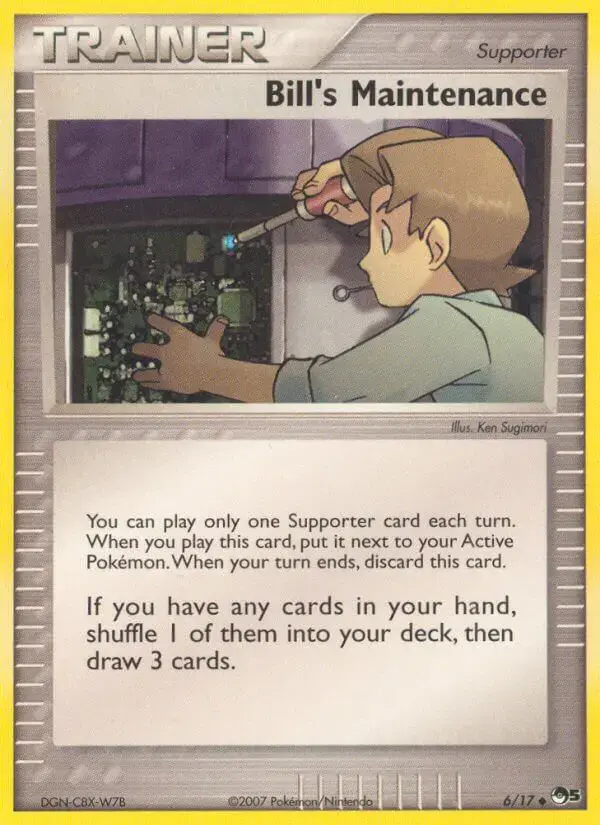 Carte Pokémon Bill's Maintenance #6 — POP 5
