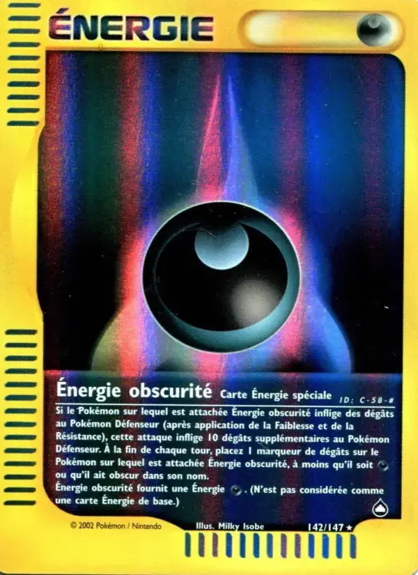 Carte Pokémon Énergie obscurité #142 — Aquapolis