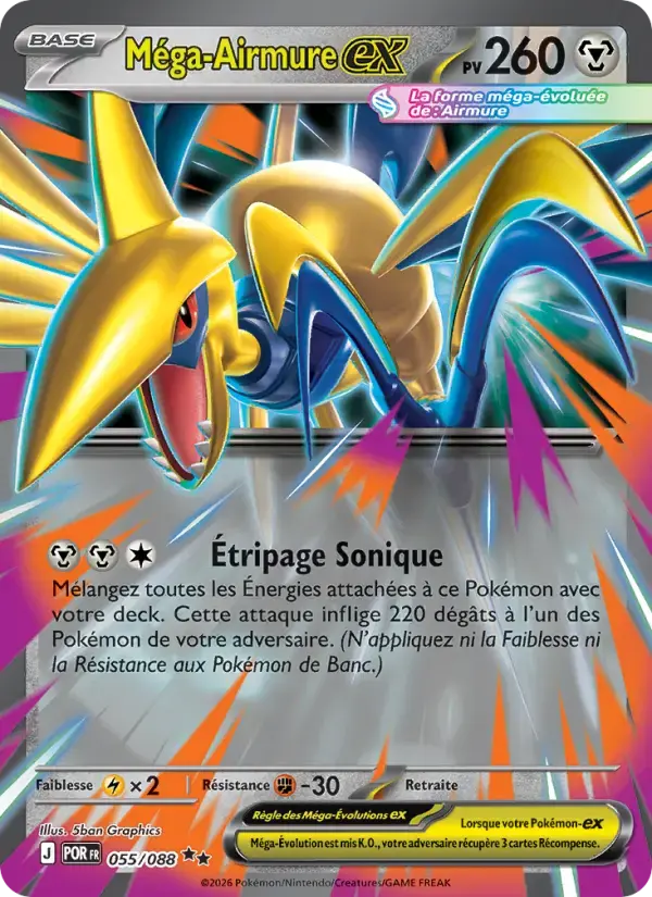 Carte Pokémon Méga-Airmure-ex #055 — Équilibre Parfait