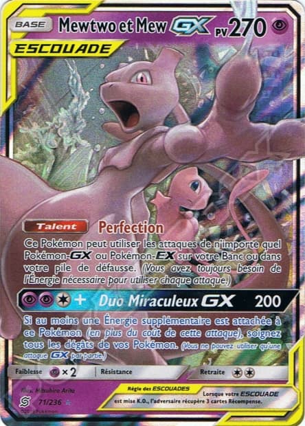 Carte Pokémon Mewtwo et Mew GX #71 — Harmonie des Esprits