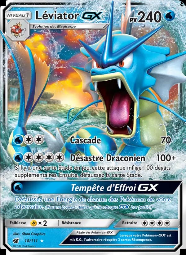 Carte Pokémon Léviator GX #18 — Invasion Carmin