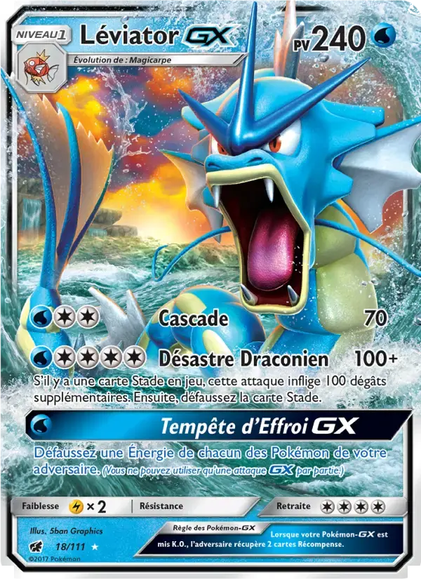 Carte Pokémon Léviator GX #18 — Invasion Carmin