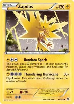Carte Pokémon Zapdos #046 Non Holo — Trésors Légendaires