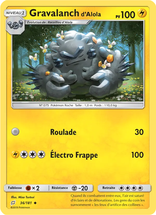 Carte Pokémon Gravalanch d’Alola #36 — Duo de Choc