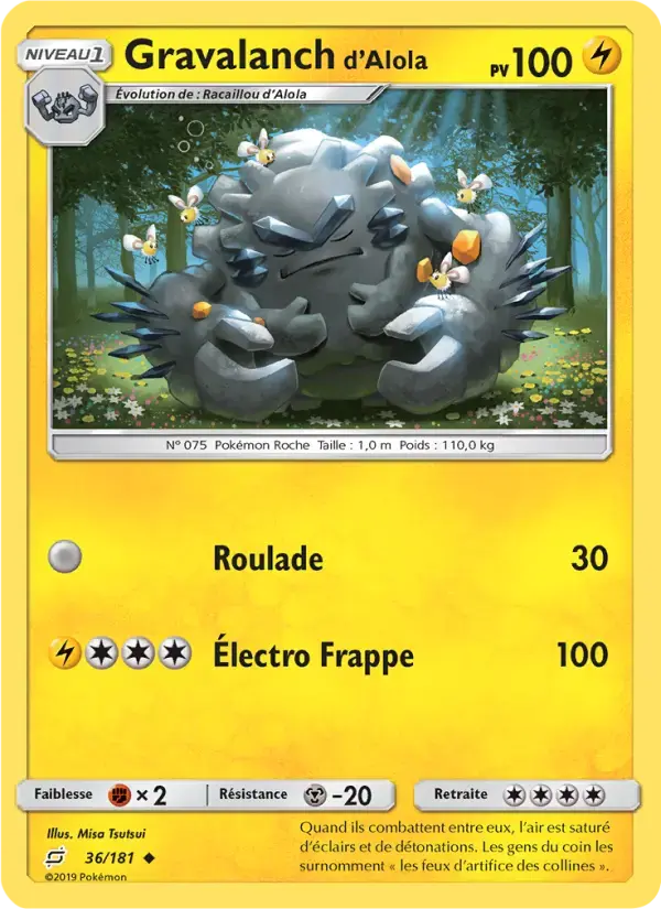 Carte Pokémon Gravalanch d’Alola #36 — Duo de Choc