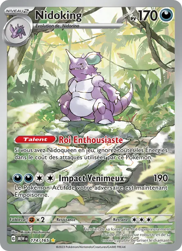 Carte Pokémon Nidoking #174 — Pokémon 151