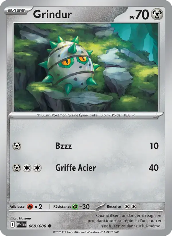 Carte Pokémon Grindur #068 — Flamme Blanche