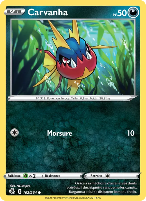 Carte Pokémon Carvanha #162 — Poing de Fusion
