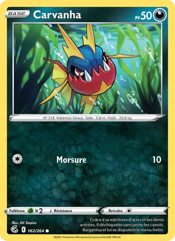 Carte Pokémon Carvanha #162 — Poing de Fusion